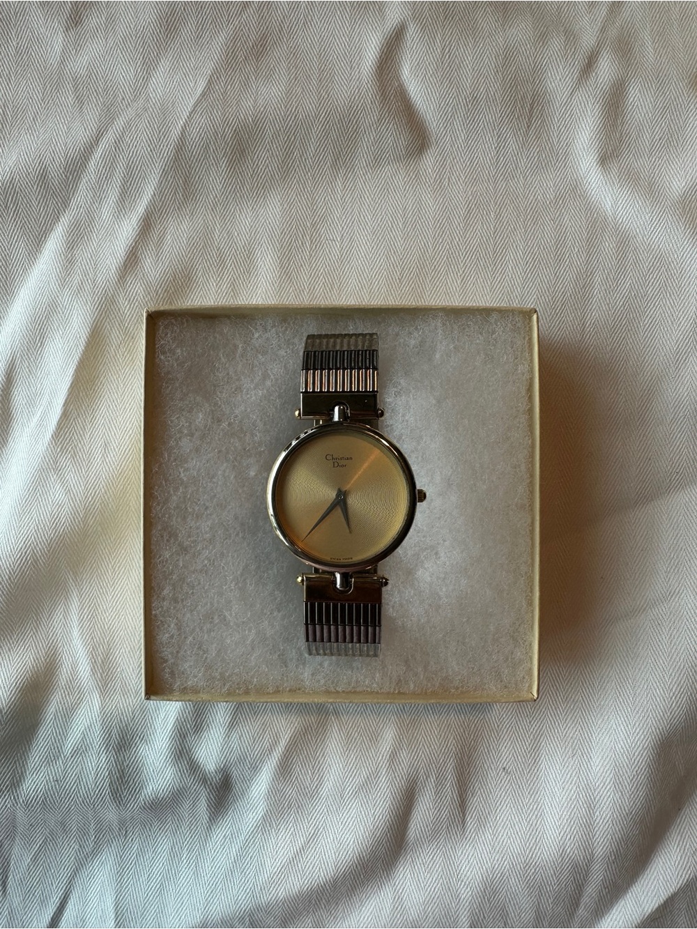 *VINTAGE* Christian Dior Golden Round Two Tone Hardware Watch